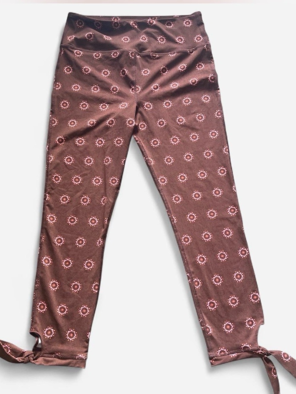 Girls Mauve Sunburst Tie-Hem Leggings